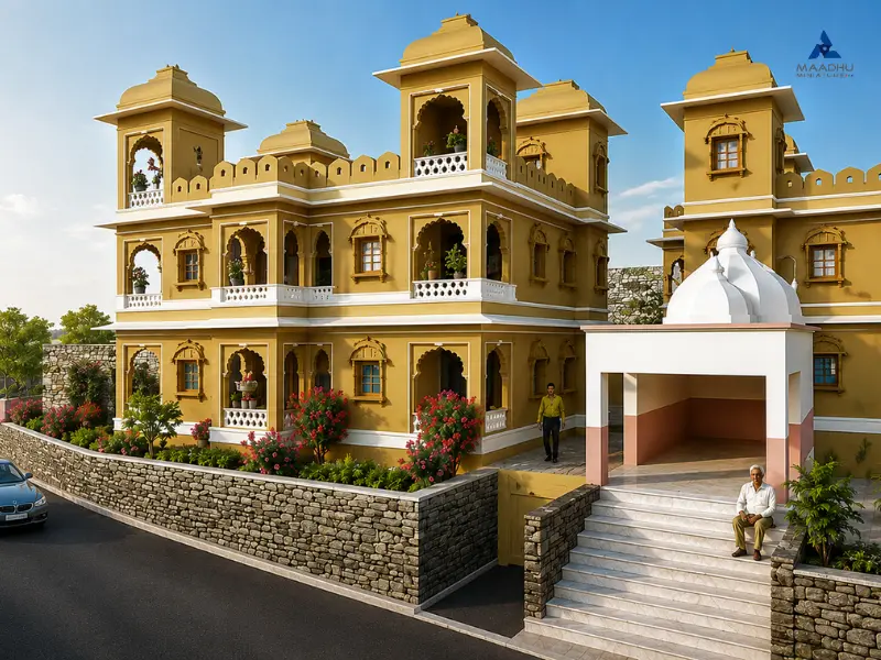 Residential Hillside Exterior Design Rendering